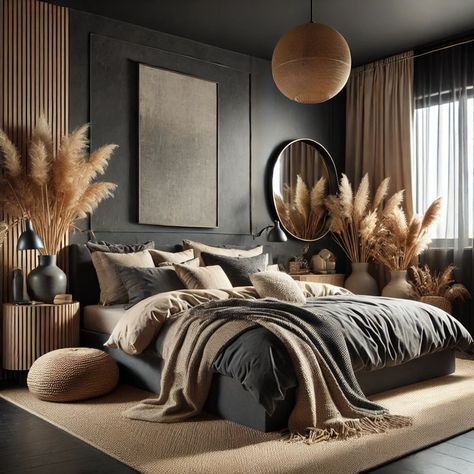 #BedroomLookStylish2024 #BedroomLookStylishPinterest #BedroomLookStylish2024 #BedroomLookStylishAndElegant #BedroomLookStylishAesthetic #BedroomLookStylishAndComfortable #BedroomLookStylishAffordable #BedroomLookStylishAndTrendy #BedroomLookStylishAtAnAmusementPark #BedroomLookStylishAtWork #BedroomLookStylishAfter#BedroomLookStylishBlack #BedroomLookStylishBedroom #BedroomLookStylishBoho #BedroomLookStylishBeige #BedroomLookStylishBeigeColor #BedroomLookStylishBoy Dark Boho Glam Bedroom, Pampas Bedroom Decor, Modern Neutral Bedroom Ideas, Dark Bedroom Inspirations Cozy, Black Bedroom Color Schemes, Pampas Bedroom, Dark Wooden Bedroom Ideas, Black And Tan Bedroom Ideas, Black Neutral Bedroom