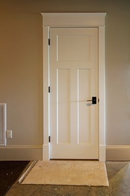 I would love craftsman style casings on front door (in and out), door to garage, and door to upper bedrooms. Trim Casing, Craftsman Exterior Door, Farmhouse Interior Doors, Exterior Door Trim, Farmhouse Trim, Craftsman Trim, Doors And Trim, Wainscoting Styles, Interior Door Trim