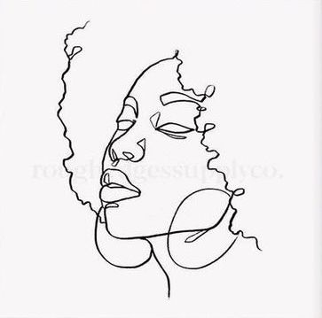 Line Art Drawings Black Woman, Afro Tattoo Ink Black Women Outline, Afro Line Art, African Line Art, Line Art Afro, Afro Embroidery, Line Art Drawings Woman Face, Line Art Afro Woman, Women Face Outline Art