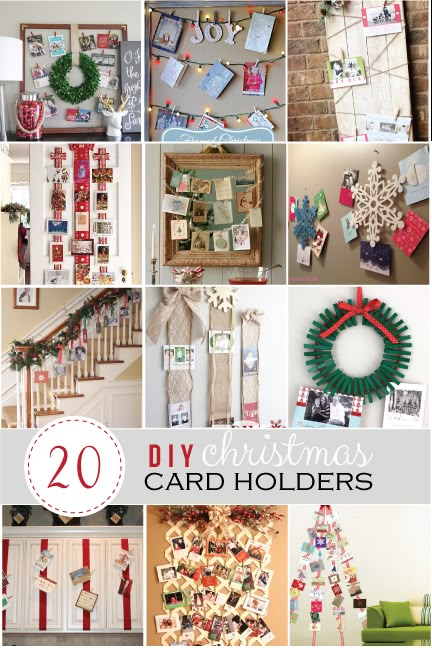 Christmas Card Holders Ideas Diy, Christmas Card Holder Display Diy, Diy Christmas Card Hanger, Christmas Card Garland Display, Diy Card Holder Display, How To Display Holiday Cards, Wooden Christmas Card Holder, Christmas Card Display Ideas Wall, Ways To Hang Christmas Cards