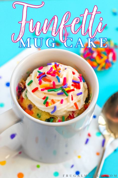 Confetti Mug Cake, Funfetti Mug Cake, Funfetti Pancakes, Cake Funfetti, Mugcake Recipe, Single Serve Cake, Temporary Closed, Microwave Cake, Mug Cake Recipe