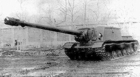 ISU-152-1 (ISU-152 BM) armed in 152,4 mm gun BŁ-8/OBM-43. Only one prototype was built in factory nr 100 in Chelyabinsk Isu 152, Tank Armor, Soviet Tank, Sherman Tank, Tank Destroyer, Ww2 Tanks, German Tanks, Harbin, World Of Tanks