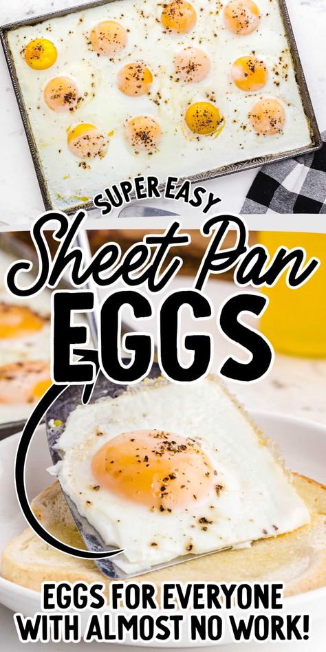 Sheet Pan Eggs, Fried Egg Recipes, Egg Sandwich Breakfast, Breakfast For A Crowd, Over Easy Eggs, Family Breakfast, Eggs Recipe, Large Crowd, Pan Recipes