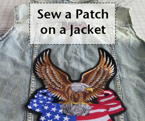 When I sew a patch on a jacket I go BIG! Learn to easily sew a patch onto a jacket, pants, or any fabric. This tutorial covers both sew-on patches and iron-on... Bike Challenge, Sewing Patches, Football Pants, Police Patches, Chicken Diy, Diy Chicken Coop, Halloween Contest, A Jacket, Running Stitch