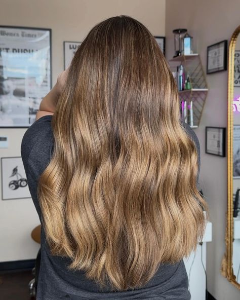 Achieved this golden bronze glow with none other than my favorite @redkenpro Shades EQ Gloss ✨ Lowlight: 07NB 07G 06Nch Gloss: 09NW Save this for your bronde hair inspo 🤎 @mastersofbalayage #mobawards_brunette2024 #brondehair #brondehairformula #tonerformula #redkenpro #redkenshadeseq #brondebalayage #fortworthhairstylist #live2dyebyhaley Golden Bronze Hair, Bronze Hair, Bronde Balayage, Bronde Hair, Redken Shades Eq, Hair Inspo, Toner, Hair Stylist, My Favorite