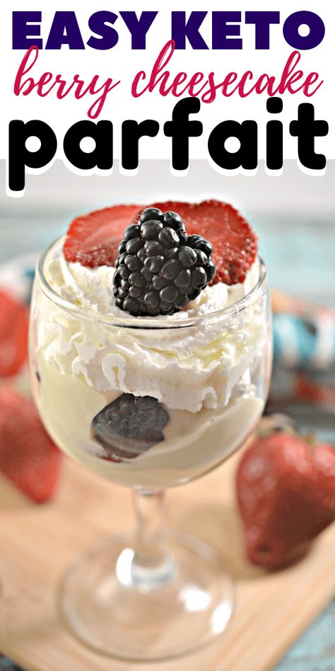 This Keto Berry Cheesecake Parfait is one delicious and indulgent low-carb dessert! Keto Berry Cheesecake, Cheesecake Parfait Recipes, Cheesecake Parfait, Dolce Poche Calorie, The Best Keto Recipes, Cheesecake Parfaits, Best Keto Recipes, Berry Parfait, Postre Keto