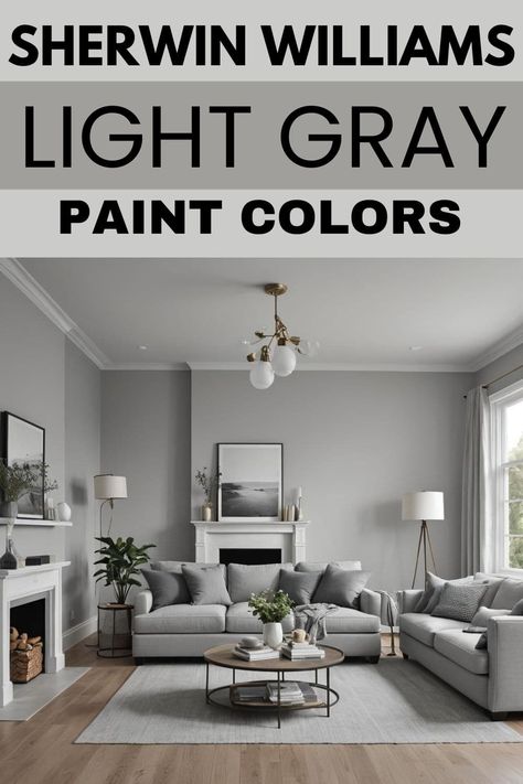 These are 10 of the best gray paint colors from Sherwin Williams. If you are struggling to find the perfect gray, this is for you. #gray #paintcolors #interiordesign #home Best Grey Interior Paint Wall Colors, Greyish Wall Paint, Grey Paint Colours For Living Room, Light Grey Walls Wood Floors, Sherwin Williams Going Grey, Light Grey And Dark Grey Walls, Gray Paint With Wood Trim, Light Grey Walls Hallway, Whole House Gray Paint Scheme