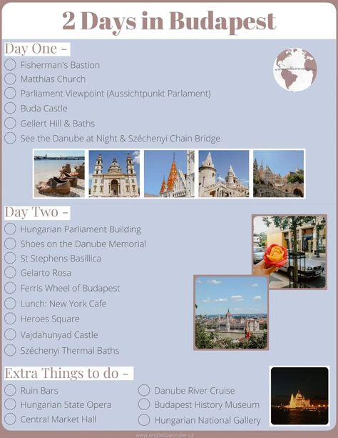 2 Days in Budapest: Your 2 Day Itinerary in One of My Favourite Cities Budapest 2 Days, Budapest Thermal Baths, Photo Captions, Danube River Cruise, European River Cruises, Europe 2024, Budapest Travel, Travel Infographic, Buda Castle