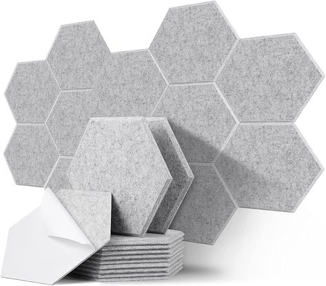 To reduce the echoes within your space Sound Proof Panels, Soundproof Panels, Regular Hexagon, Sound Panel, Insulation Board, Foam Panels, Sound Absorbing, Led Ring Light, Ceiling Panels