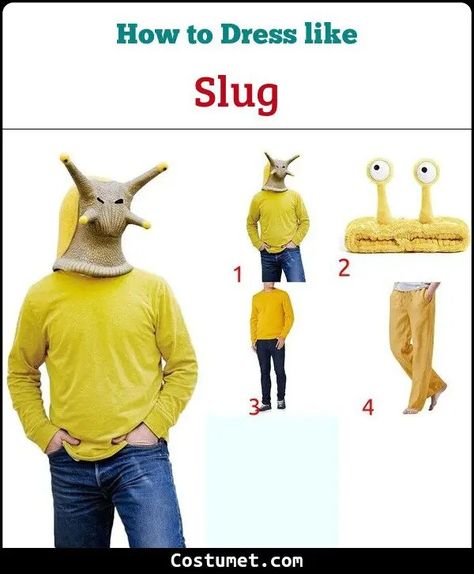 Slug's Costume for Cosplay & Halloween 2023 Slug Costume, Snail Costume, Costume For Halloween, Halloween 2023, Cosplay Halloween, Slug, Colored Pants, Yellow Sweater, Cool Costumes