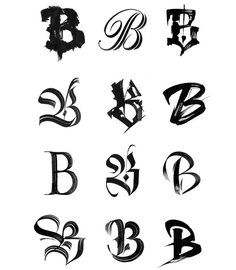 We got our “B” redesigned, with one for any occasion. ~ Bunker Letter B Tattoo, Letras Cool, Lettering Fonts Design, Calligraphy Letters Alphabet, Tattoo Fonts Alphabet, Graffiti Lettering Alphabet, Tattoo Lettering Design, Gothic Lettering, Tattoo Lettering Styles