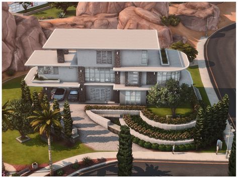 The Sims Resource - MM Modern House 24 Sims 4 Mansion Cc, Sims 4 Mansion Luxury, Sims 4 Luxury House, Modern House Sims 4, Ts4 Builds, Sims 4 Modern House, Cc Clothing, Sims 4 Tsr, Sims Baby