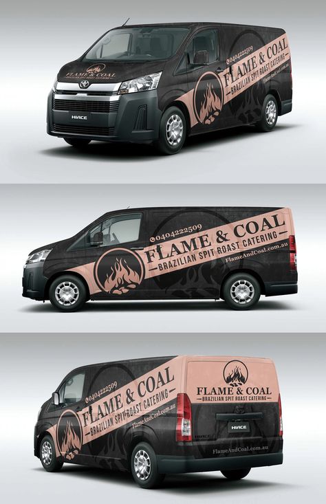 Van Sticker Design, Van Wrap Design Ideas, Car Branding, Vehicle Branding, Spit Roast, Vehicle Signage, Coffee Truck, Van Wrap, Vehicle Wraps