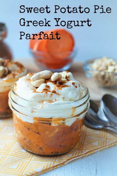 Healthy Sweet Potato Pie, Yogurt Parfait Recipe, Breakfast Parfait, Greek Yogurt Parfait, Potato Breakfast, Diet Cookies, Slice Of Pie, Sweet Potato Pies Recipes, Jar Recipes