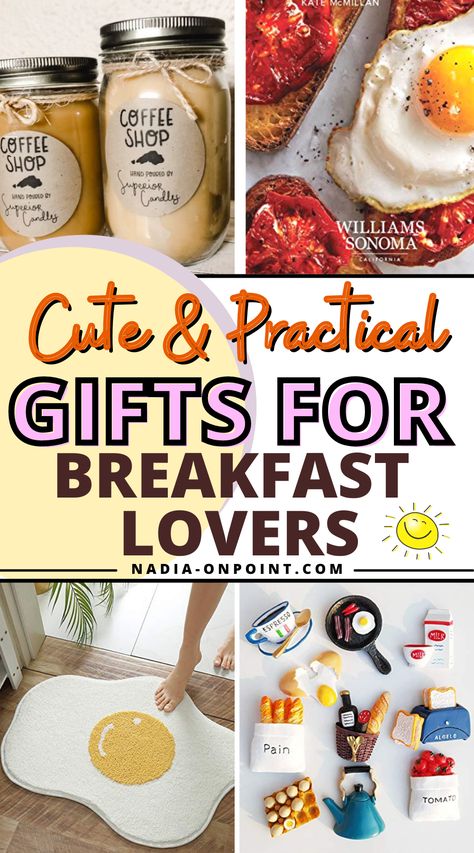 Trendy Gift Guides and Ideas! Here are some of the best gifts for breakfast lovers. Make sure you have the best breakfast lovers gift basket. From breakfast in bed to breakfast for meat lovers, here you will only find the best gifts for breakfast lovers. #breakfast #gifts #giftguide #giftideas Breakfast In Bed Gift Basket, Breakfast Basket Ideas, Breakfast Basket Gift Ideas, Breakfast Gift Basket Ideas, Brunch Basket, Pancakes Gift, Breakfast Gift Basket, Practical Gift Ideas, Breakfast Basket