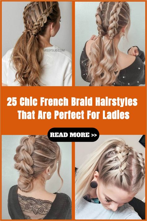 French braid hairstyles are timeless and classy. They look great on any occasion, whether a fancy evening party or a fun family… Easy French Braid, Fancy Braids, French Braids, Beautiful Braided Hair, French Braid Hairstyles, Easy Updos, Beautiful Hair Color, Braided Hair, Braid Hairstyles