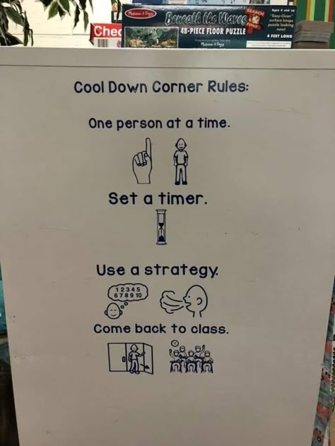 Self Regulation Area In Classroom, Safe Space Classroom Sign, Elementary Calming Corner, Self Regulation Station, Calm Down Area Preschool, Classroom Break Space, Safe Space Classroom Cozy Corner, Elementary Calm Down Corner, Calm Corner Rules