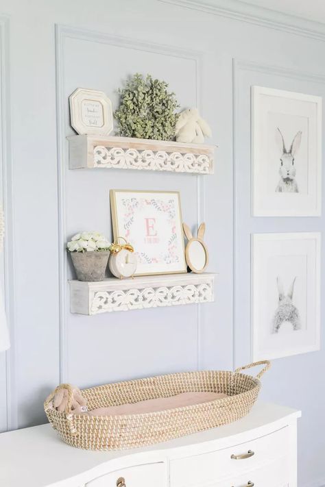 Savannah Nursery, Blue Nursery Girl, Travel Theme Nursery, Classic Nursery, Nursery Trends, Church Nursery, Bunny Nursery, Girl Nursery Room, Nursery Room Inspiration