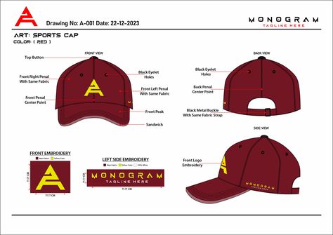 I will make a customized cap and hat tech pack with your details Hat Tech Pack, Krispy Kreme, Tech Pack, Cap Design, Landscape Design, Gif, Hats, 10 Things, Design