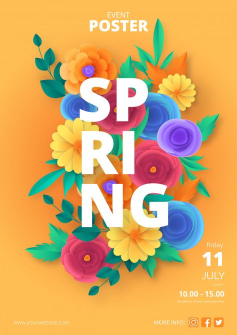 Spring Design Poster, Spring Event Poster, Spring Collection Poster, Spring Design Graphic, Spring Poster Design, Spring Ads, Spring Graphic Design, Spring Templates, Easter Poster Design