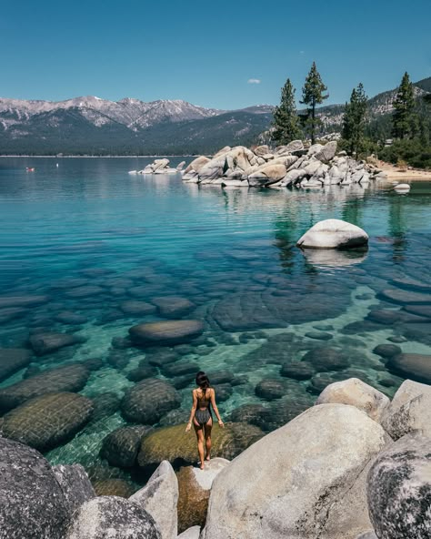 Cool Places In California, Sand Harbor Lake Tahoe, Lake Tahoe Map, Lake Tahoe Trip, Lake Tahoe Summer, San Bernardino Mountains, Tahoe Trip, Tahoe City, Nevada Travel