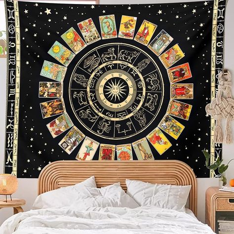 XGXL Tapestry Tarot Zodiac Tapestry - Astrology Tapestry for Bedroom Aesthetic Blanket Black Constallation Tapestry Manta De Tarot College Dorm Room Decor Psychic Tablecloth Zodiac Tapestry, Aesthetic Blanket, Tarot Zodiac, Tapestry For Bedroom, Grunge Room Decor, College Dorm Room Decor, Moon Tapestry, Tapestry Bedroom, College Dorm Room