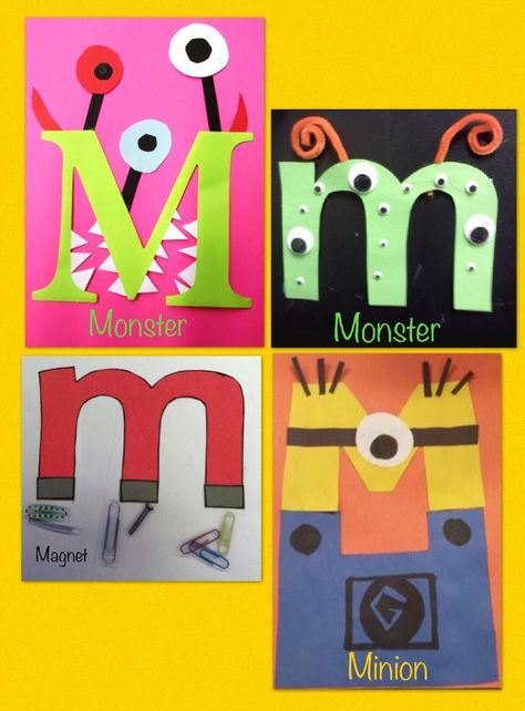 M For Monster Craft, M Craft Preschool, Letter M Projects For Preschool, Lowercase M Craft, Preschool M Crafts, Preschool Letter M Activities, M Crafts For Toddlers, Letter M Crafts For Kindergarten, Letter M Kindergarten