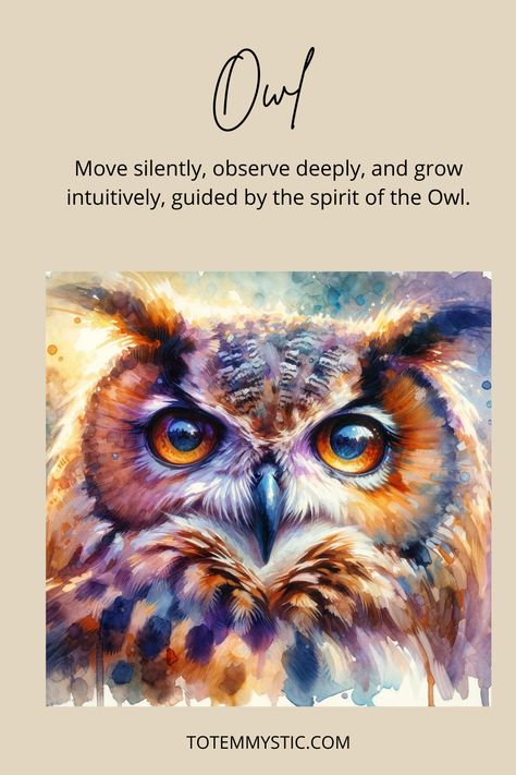 Owl Meaning Spiritual, Owl Spirit Animal Meaning, Owl Meaning, Spiritual Owl, Spirit Animal Owl, Spirit Animal Quotes, Native American Spirit Animals, Native American Zodiac, Owl Totem