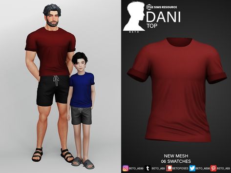 The Sims Resource - Sims 4 - Everyday - Beto_ae0 - male cc sims 4, clothing, the sims 4 Sims 4 Cc Compression Shirt Male, Top Model Poses, 2000s Men, Red Shirt Men, 4 Family, Cc Folder, Sims 4 Family, Sims Clothes, Clothes Board