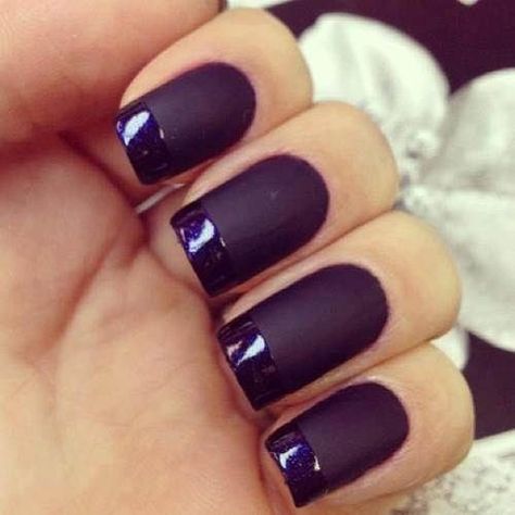 Matte Nail Polish Ideas, Matte Color Nails, Matte Black Nail Polish, Matte White Nails, Glossier Nail Polish, Colored Nail Tips, Nails Inspo Aesthetic, Plum Nails, Nail Extensions Designs