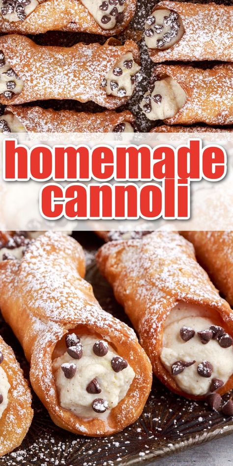 The Best Cannoli Recipe Canollis Recipe, Conoli Recipe Shell, Italian Baked Goods, Canolli Recipe Cannoli, Cannoli Chips Recipe, Canolli Recipe, Cannoli Cream Recipe, Cannoli Recipe Easy, Cannoli Recipes