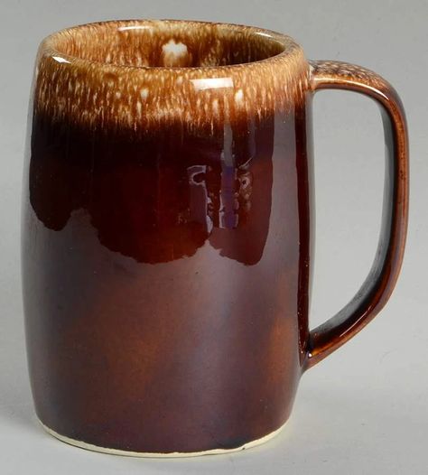 Brown Drip (House and Garden,Mirror Brown) Beer Stein by Hull | Replacements, Ltd. Drip Pattern, Garden Mirror, Pottery Pots, Stoneware Crocks, Hull Pottery, Garden Mirrors, Bean Pot, Coffee Canister, House And Garden