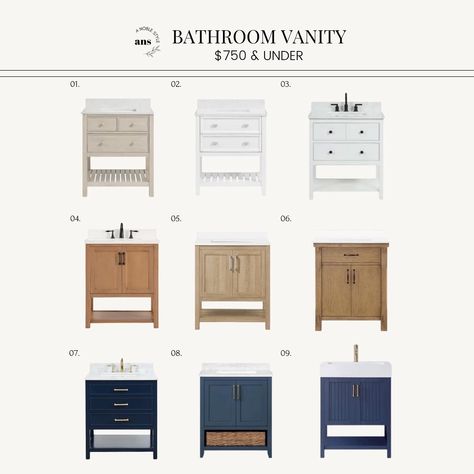 Budget friendly affordable bathroom vanity roundup for all home styles. On sale for $750 and under. You can find everything linked on the LTK app - follow @ANobleStyle Inexpensive Bathroom Vanity, Cheap Bathroom Vanities, Cozy Cottage Kitchen, Small Vanity, Cottage Kitchens, Home Styles, Double Vanity Bathroom, Allen Roth, Budget Bathroom