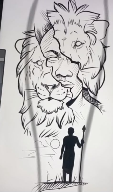 African Tattoo Design, Tattoo For Men Stencil, Chest Tattoo Drawings For Men, Lioness Tattoo Stencil, Men Tattoo Stencil Design, Different Breed Tattoo, African Lion Tattoo, Lion Flash Tattoo, Lion Head Tattoo Stencil