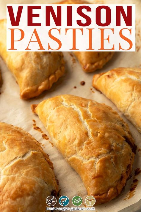 Venison Pasties, Pasty Recipe Michigan, Vegetarian Pasties, Mexican Empanadas, Venison Backstrap Recipes, Basic Dough Recipe, Pasty Recipe, Ground Venison Recipes, Backstrap Recipes