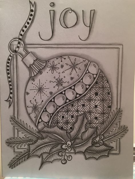 Hand drawn Christmas card Merry Christmas Drawing, Christmas Drawing Ideas, Zantangle Art, Xmas Drawing, Card Sketches Templates, Arte Doodle, Zentangle Artwork, Card Sketch, Zen Doodle Art