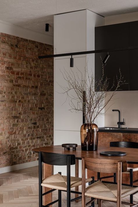 Cosy Lighting, Brick Interior, Apartment Renovation, Exposed Brick Walls, Minimal Modern, Exposed Brick, Apartment Ideas, Interior Inspo, Studio Apartment