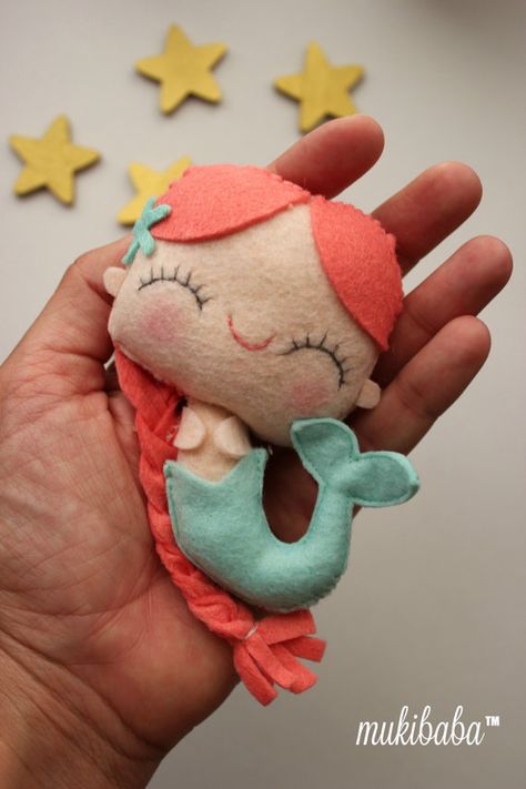 Felt Mermaid, Felt Mermaid Crown, Mermaid Needle Felting, Needle Felt Mermaid, Mermaid Felt Doll, Mermaid Toys, Mermaid Nursery, Baby Mermaid, Felt Patterns