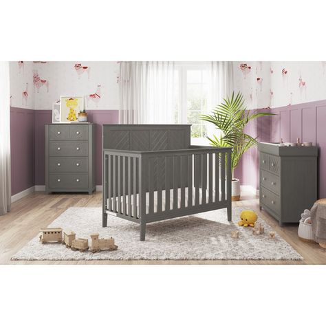 Child Craft Atwood Convertible Standard 4 Piece Nursery Furniture Set & Reviews | Wayfair Top Of Dresser, Changing Table Topper, Baby Cribs Convertible, Nursery Furniture Collections, Guard Rail, Table Surface, Toddler Mattress, 3 Drawer Dresser, Adjustable Mattress