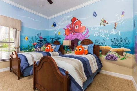 Finding Nemo Finding Nemo Room Decor, Finding Nemo Nursery, Nemo Nursery, Nemo Baby, Disney Themed Rooms, Deco Disney, Holmes Beach, Florida Destinations, Disney Rooms