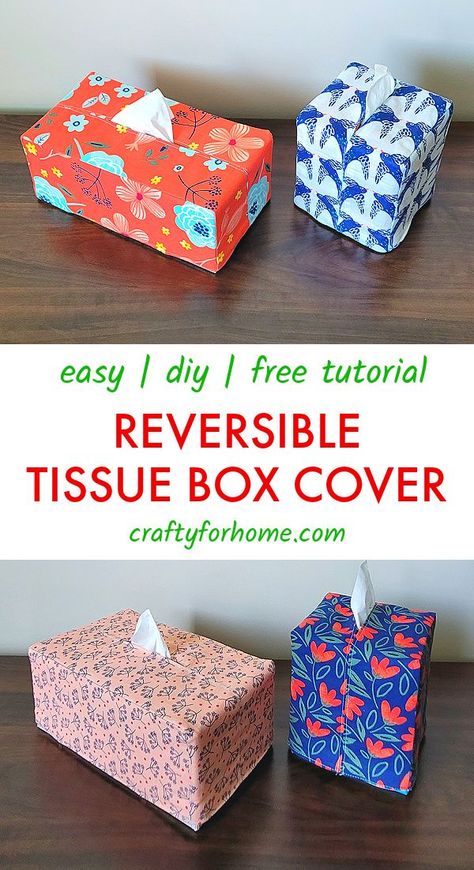 Red and blue flowery printed fabric for tissue box covers. Box Covers Diy, Diy Tissue Box Cover, Tissue Box Crafts, Kleenex Box Cover, Diy Sewing Gifts, Sewing To Sell, Scrap Fabric Projects, Kleenex Box, Fabric Boxes