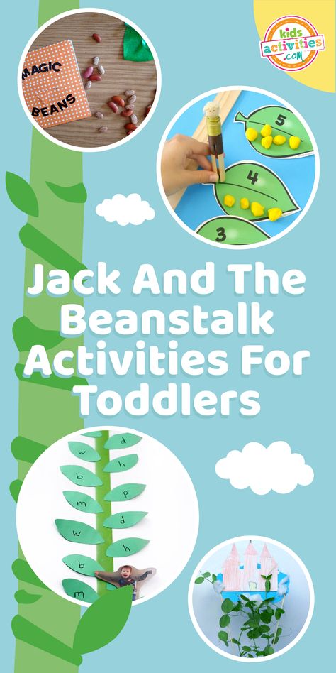 We all know and love the classic fairy tale Jack and the beanstalk! Today we are sharing with you 14 Jack and the beanstalk activities that are perfect for kids of all ages. Enjoy these fun ideas, crafts, and activities! Jack And The Beanstalk Preschool Activities, Jack And The Beanstalk Preschool, Jack And The Beanstalk Craft, Jack And The Beanstalk Activities, Fairy Tales Preschool Activities, Fairytale Lessons, Retelling Activities, Fairy Tales Preschool, Sensory Activities For Preschoolers