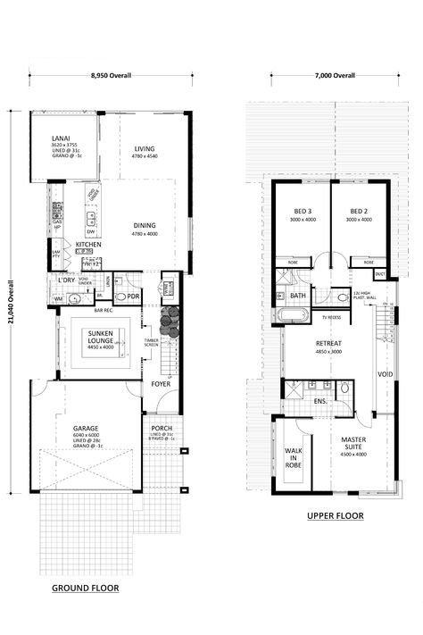 Malmo - 3 Bed 2 Bath Double Storey Design by Residential Attitudes 2 Storey Narrow House Design, Floor Plan 2 Storey House, Narrow House Designs, Narrow House Plans, Entry Doors With Glass, Timber Screens, 2 Storey House, Narrow House, Storey Homes