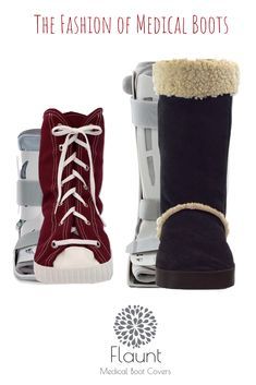 Read more about our options for stylish medical boot covers on our blog or go directly to our website at www.FlauntBoots.com Easy on and off fashionable covers for aircasts,medical boots, or walking casts. Look great while you recover from ankle surgery. You deserve to heal beautifully! made in USA Ankle Cast Outfits, Leg Cast Outfit Ideas, Cam Boot Decoration, Medical Boot Outfit, Walking Boot Cast Outfits, Air Cast Boot Outfits, Walking Boot Cast, Broken Ankle Cast, Air Cast Boot