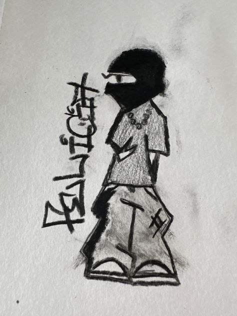 Skater Guy Drawing, Drawing With Movement, Skater Sketch Drawings, Skater Art Style, Skater Boy Drawing, Graffiti Drawing Ideas Street Art, Skater Doodles, Skater Sketch, Graffiti Doodles Easy