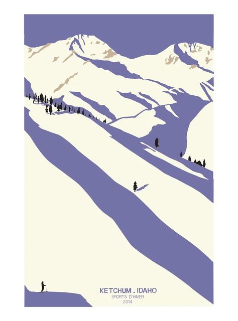 Ski Slope Art, Aspen Illustration, Vintage Skiing Aesthetic, Snow Graphic, Skiing Art, Running Posters, Deco Pastel, Ski Vintage, Vintage Ski Posters