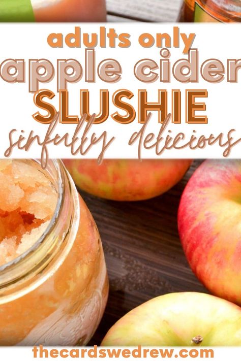 Apple Cider Drinks Alcohol, Boozy Apple Cider, Alcoholic Slushies, Fall Drinks Alcohol, Apple Recipes For Fall, Frozen Drinks Alcohol, Frozen Drink Machine, Apple Cider Drink, Spiked Apple Cider