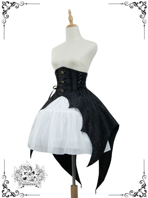 Cute Vampire Outfit, Witches Outfits Ideas, Witch Outfit Design, Bat Corset, Witch Uniform, Bat Fashion, Witch Corset, Bat Belt, Witch Aesthetic Fashion