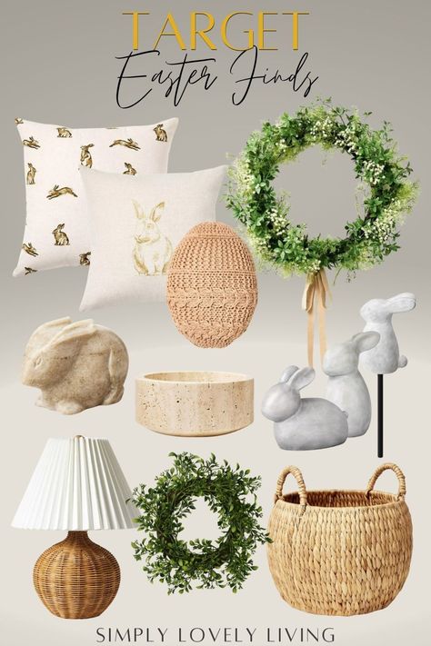 Target New Arrivals | Easter Decor | Spring Home Decor | Easter Bunny | Easter Throw Pillows | Easter Egg Decor | Basket | Spring Wreath | Woven Lamp | Threshold by Studio McGee | Hearth and Hand With Magnolia | Affordable Home Decor Easter Decor Minimalist, Minimal Easter Decor, Minimalist Easter Decor, Boho Easter Decor, Target Easter, Neutral Easter, Easter Egg Decor, Woven Lamp, Hearth And Hand With Magnolia