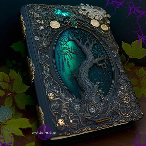 Book Art Sculptures, D D Items, Magic Spell Book, Magical Book, Fantasy Magic, Fantasy Props, Journal Vintage, Magic Aesthetic, Magical Jewelry